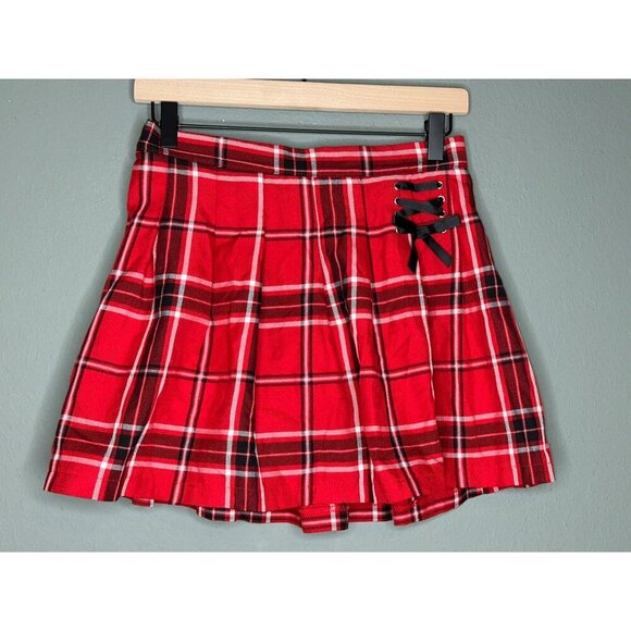 Justice Other - Justice Big Girls 14/16 Red Plaid Pull-On Mini Skirt with Shorts Elastic Waist L
